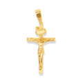 Jesus Crucifix Cross Pendant 925 Sterling Silver in 14K Gold